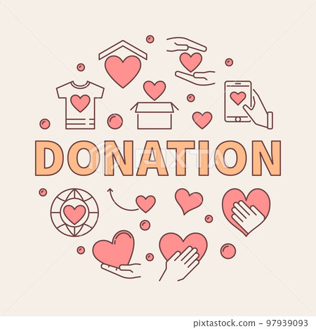 Donation modern colored vector round illustration Donation modern colored vector round illustration 97939093