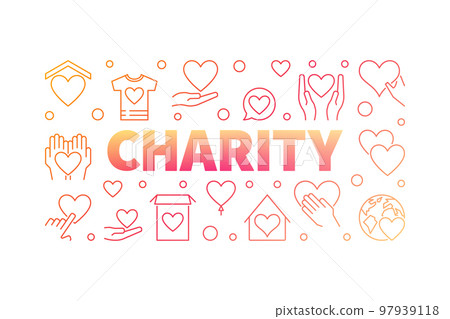 Charity vector red creative horizontal line banner Charity vector red creative horizontal line banner 97939118