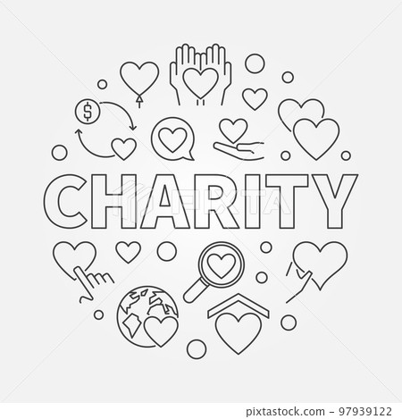 Charity round illustration - vector circular line symbol Charity round illustration - vector circular line symbol 97939122