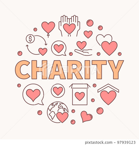 Charity round creative illustration - vector round symbol 97939123