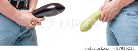 compare size of erotic food imitating potency isolated on white background compare size of erotic food imitating potency isolated on white background 97939235