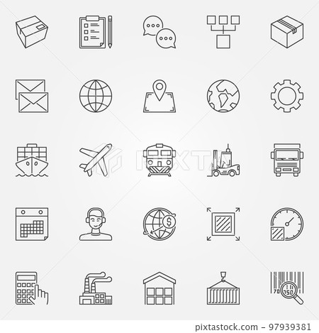 Logistics and delivery icons set Logistics and delivery icons set 97939381