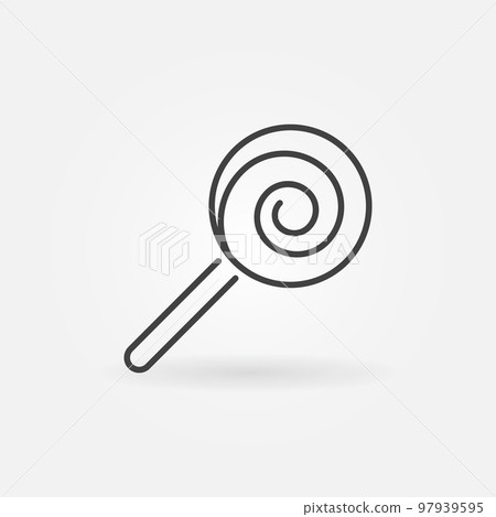 Lollipop outline icon. Vector candy concept line symbol 97939595