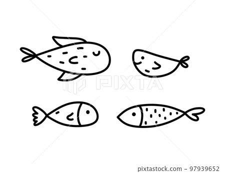 Set of cute fish isolated on white background Set of cute fish isolated on white background 97939652