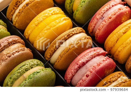 Colorful French colorful macarons Colorful French colorful macarons 97939684