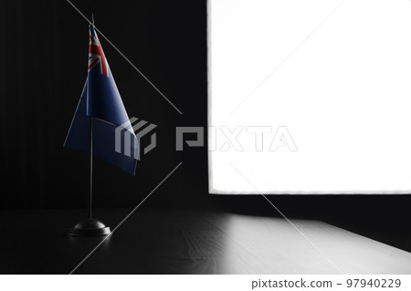 Small national flag of the Anguilla on a black background 97940229
