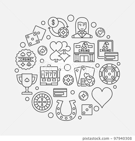 Gambling linear illustration 97940308