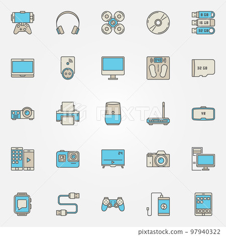 Devices colorful icons 97940322