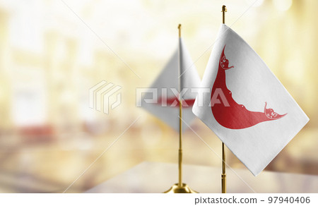 Small flags of the Easter Island on an abstract blurry background Small flags of the Easter Island on an abstract blurry background 97940406