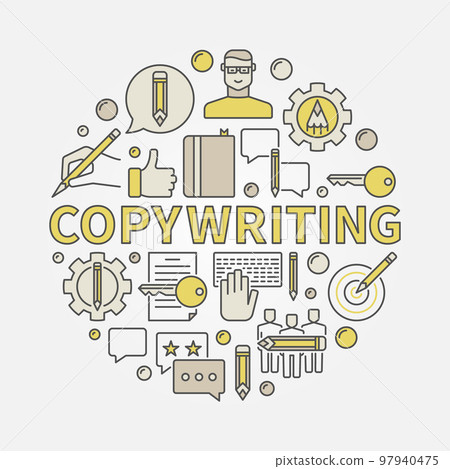 Copywriting round colorful illustration Copywriting round colorful illustration 97940475