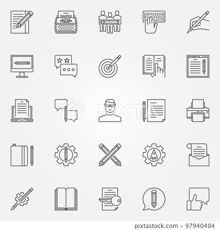 Copywriting icons set 97940484
