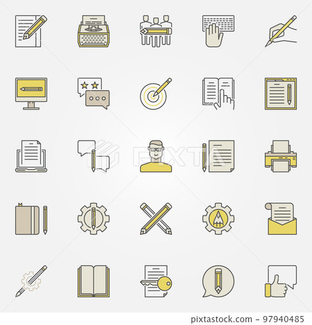Content writing icons Content writing icons 97940485