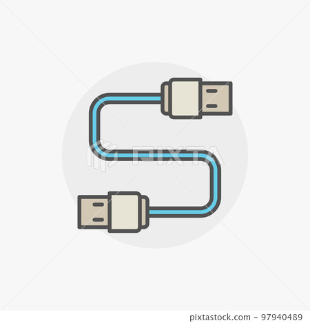 Colorful USB cable icon 97940489