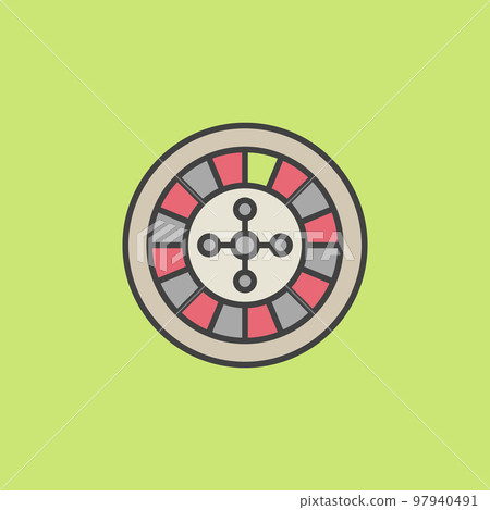Colorful roulette wheel icon Colorful roulette wheel icon 97940491