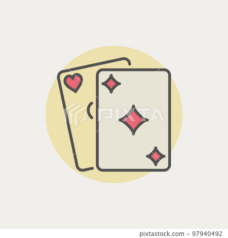 Colorful playing cards icon Colorful playing cards icon 97940492
