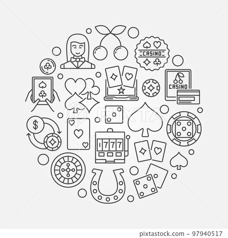 Casino gambling round illustration Casino gambling round illustration 97940517