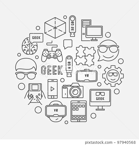 Round geek vector illustration 97940568