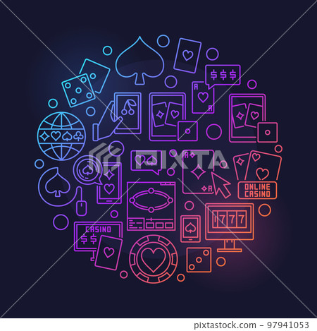 Online casino colored illustration 97941053