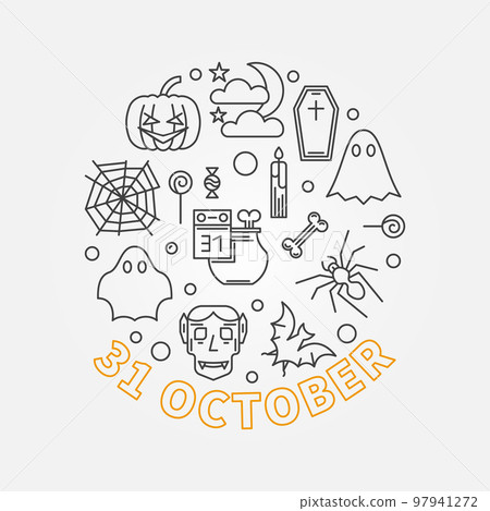 31 October Holiday round outline vector illustration 31 October Holiday round outline vector illustration 97941272