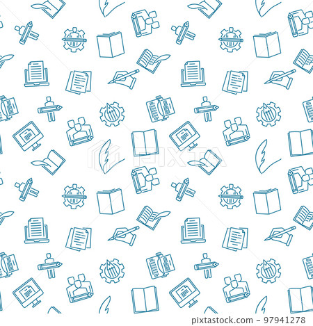 Writer vector creative seamless pattern 97941278
