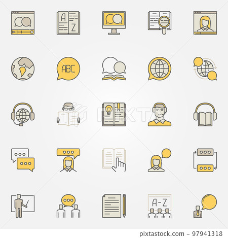 Learn language colorful icons Learn language colorful icons 97941318