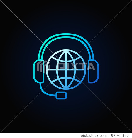 Global support line blue icon Global support line blue icon 97941322