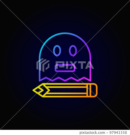 Ghost writing colorful icon 97941338