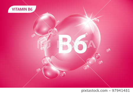 Serum collagen vitamin B6, red drop water. Vitamin complex with Chemical formula from nature. Serum collagen vitamin B6, red drop water. Vitamin complex with Chemical formula from nature. 97941481