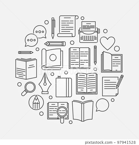 Reading or literature circular illustration Reading or literature circular illustration 97941528