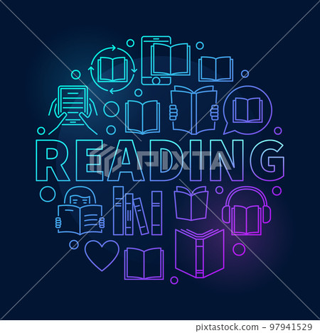 Reading round colorful illustration 97941529