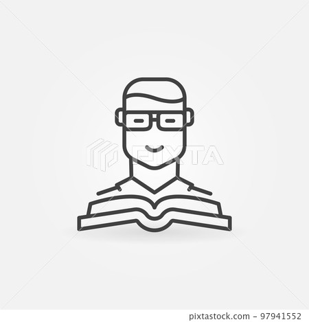 Man with a book vector icon 97941552