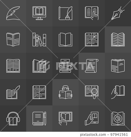 Literature outline icons Literature outline icons 97941561