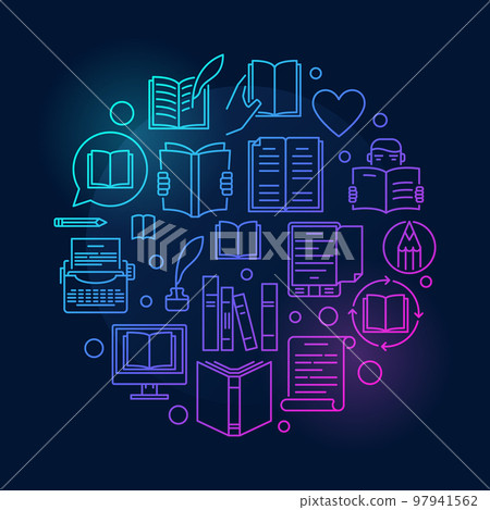 Literature outline colorful illustration Literature outline colorful illustration 97941562
