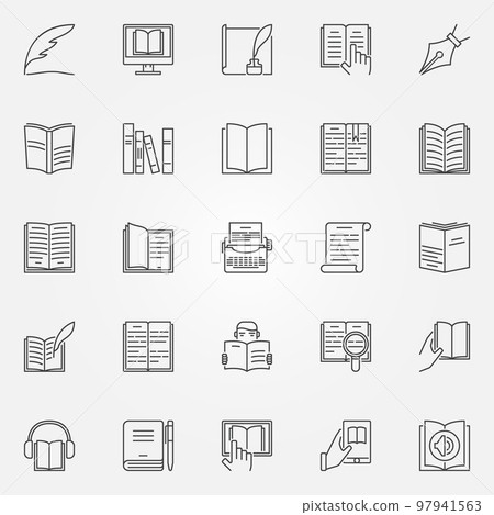 Literature icons set 97941563