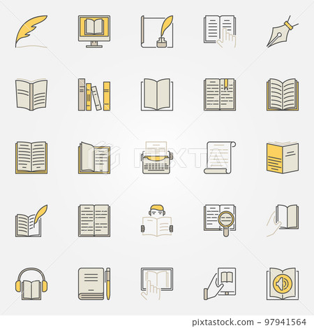 Literature colorful icons set Literature colorful icons set 97941564