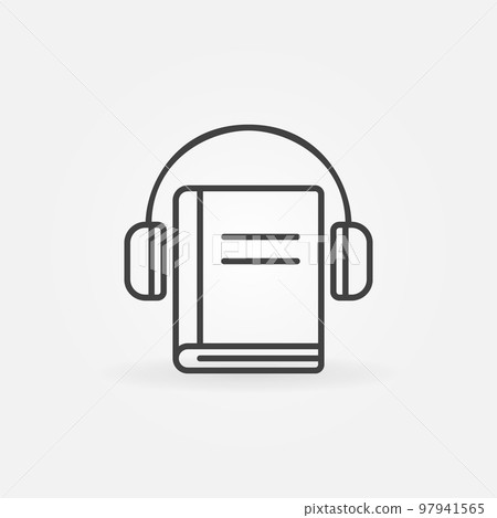 Headphones with book icon Headphones with book icon 97941565