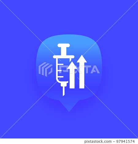 vaccine booster icon with a syringe vaccine booster icon with a syringe 97941574