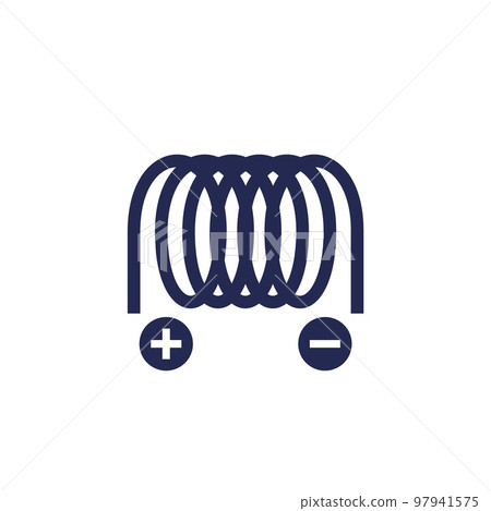 solenoid icon on white, vector 97941575
