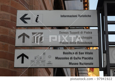 Road sign for San Vitale basilica Road sign for San Vitale basilica 97941922