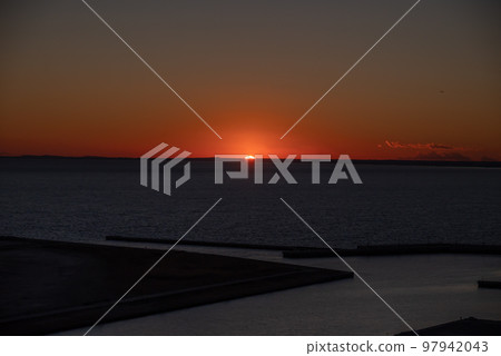 Evening view of Cape Iiokagatabe in winter 97942043