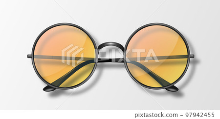 Vector 3d Realistic Round Frame Glasses Icon... - Stock Illustration ...