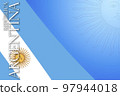Drawing of the Argentina flag, space for text or images. 97944018