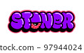 Stoner Graffiti with Red Stoned Eye Medical Cannabis Dispensary T-shirt Design in Cartoon Style 97944024