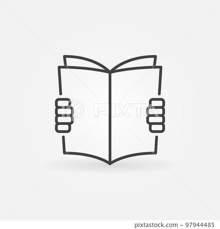 Hands holding a book icon 97944485