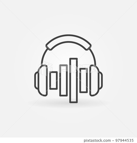 Headphones with equalizer vector icon or symbol in line style Headphones with equalizer vector icon or symbol in line style 97944535