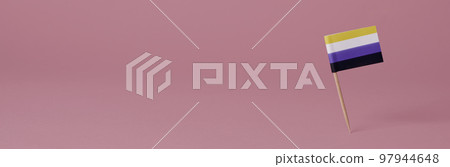 non-binary pride flag in a web banner format 97944648