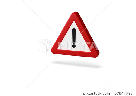 traffic sign, 3d render. Other dangers, beware. highway traffic code traffic sign, 3d render. Other dangers, beware. highway traffic code 97944783