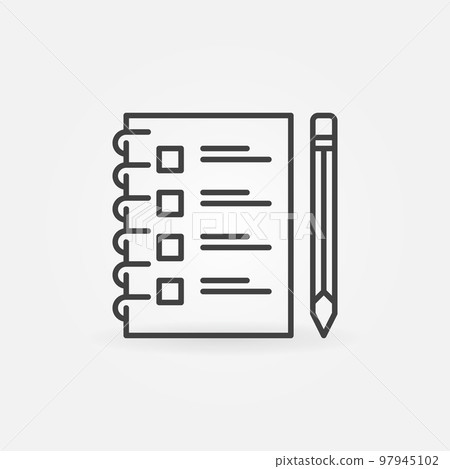 Checklist with pencil outline vector concept icon Checklist with pencil outline vector concept icon 97945102