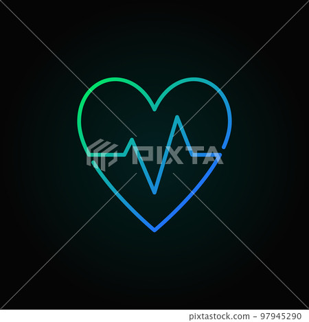 Heartbeat vector blue icon. Heart rate minimal symbol or logo Heartbeat vector blue icon. Heart rate minimal symbol or logo 97945290