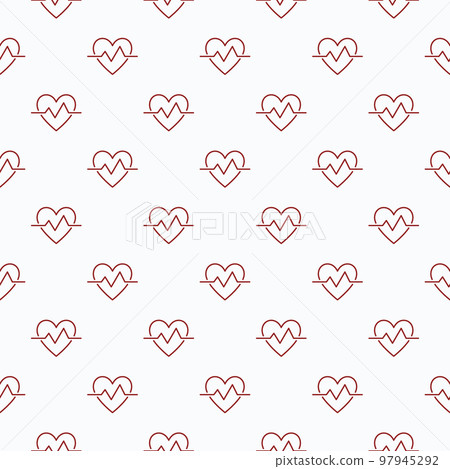 Heartbeat seamless vector pattern or background Heartbeat seamless vector pattern or background 97945292